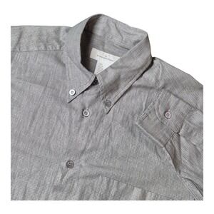 Ermenegildo Zegna Long Sleeve Button Down Cotton Shirt Gray Made In Italy Mens M